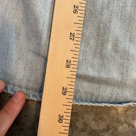 Vintage Western Denim Jean Shirt Womens Medium Pres De Chamonix Dad Grunge 90s - Picture 13 of 13